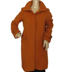 Lands' End Orange Long Wool and Cashmere Coat